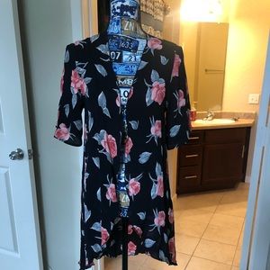 Open floral cardigan